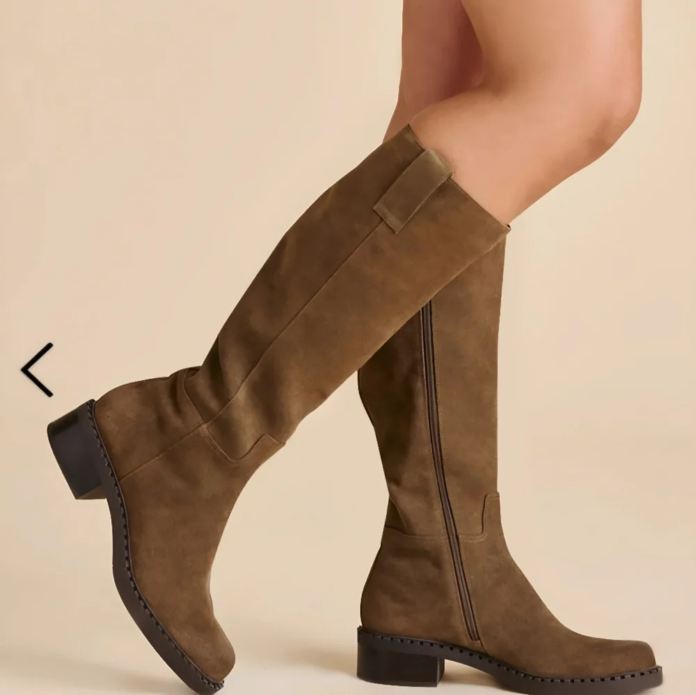 Dolce Vita Olive Suede Tall Pull-On Riding Boots